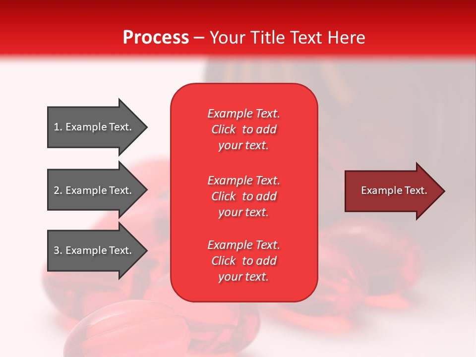 Bright Red Pills From A Bottle PowerPoint Template