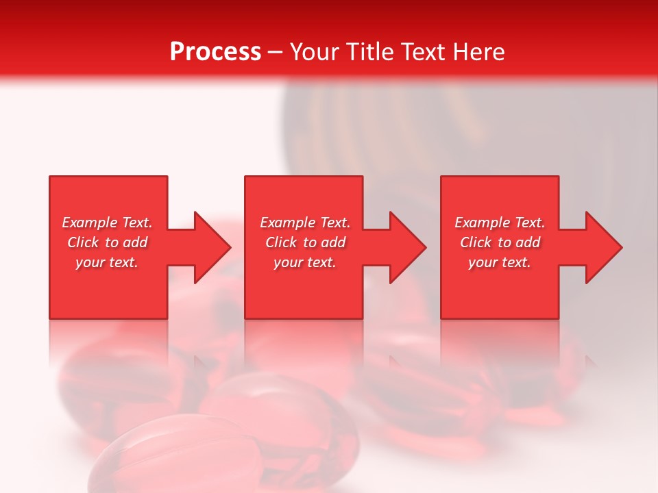 Bright Red Pills From A Bottle PowerPoint Template