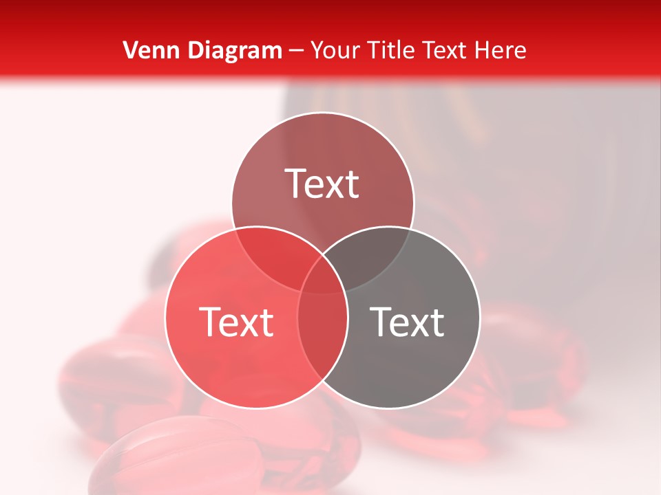 Bright Red Pills From A Bottle PowerPoint Template
