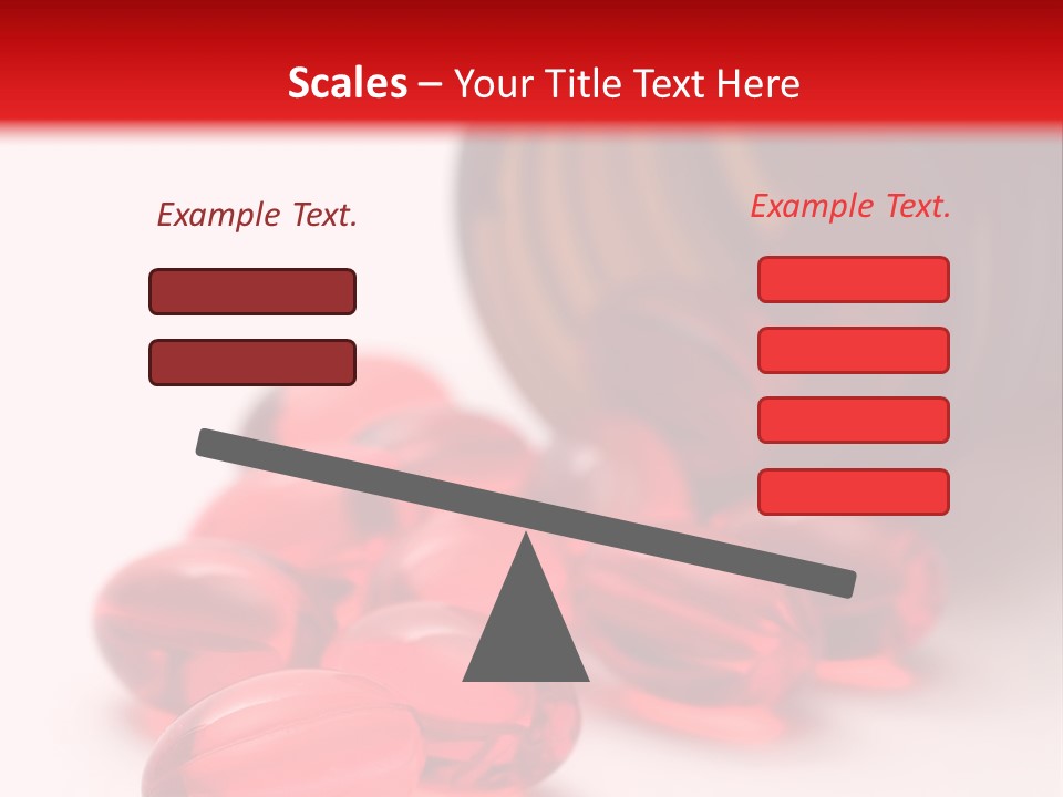 Bright Red Pills From A Bottle PowerPoint Template
