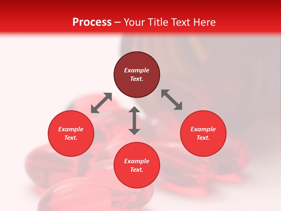 Bright Red Pills From A Bottle PowerPoint Template