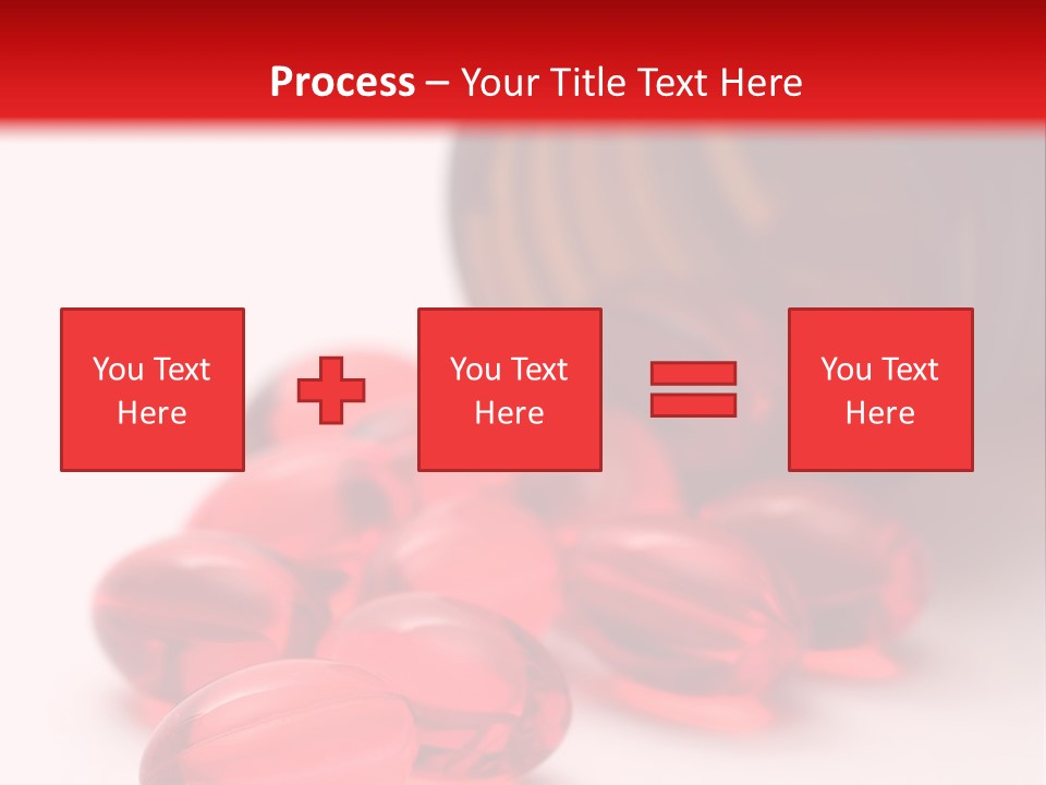 Bright Red Pills From A Bottle PowerPoint Template