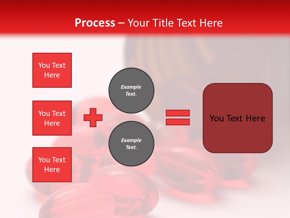 Bright Red Pills From A Bottle PowerPoint Template