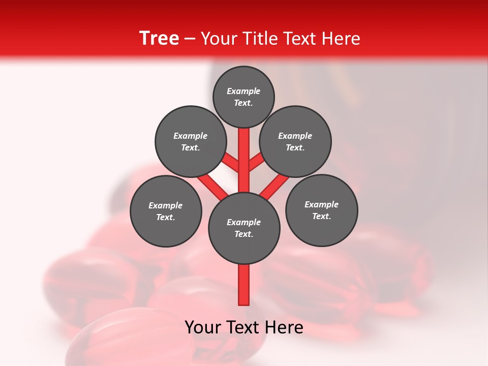 Bright Red Pills From A Bottle PowerPoint Template