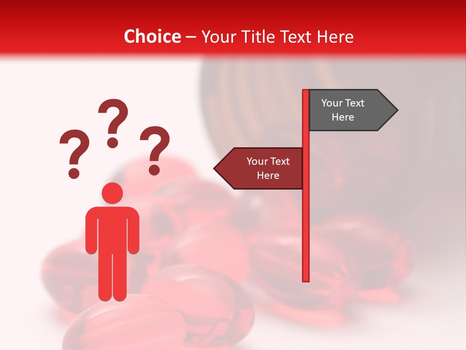 Bright Red Pills From A Bottle PowerPoint Template