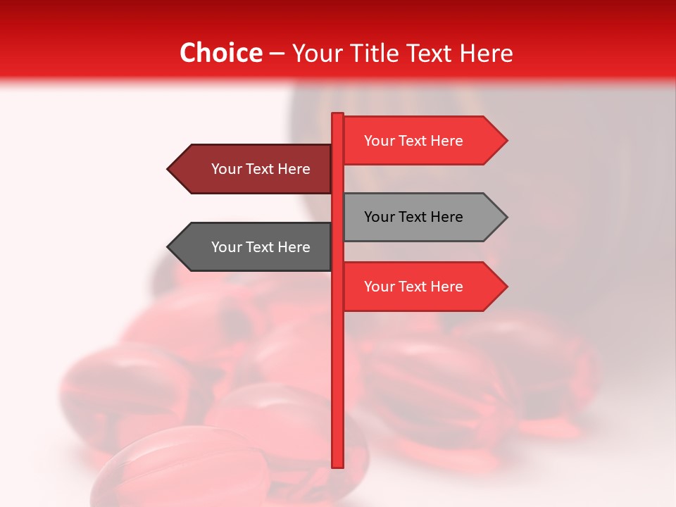 Bright Red Pills From A Bottle PowerPoint Template