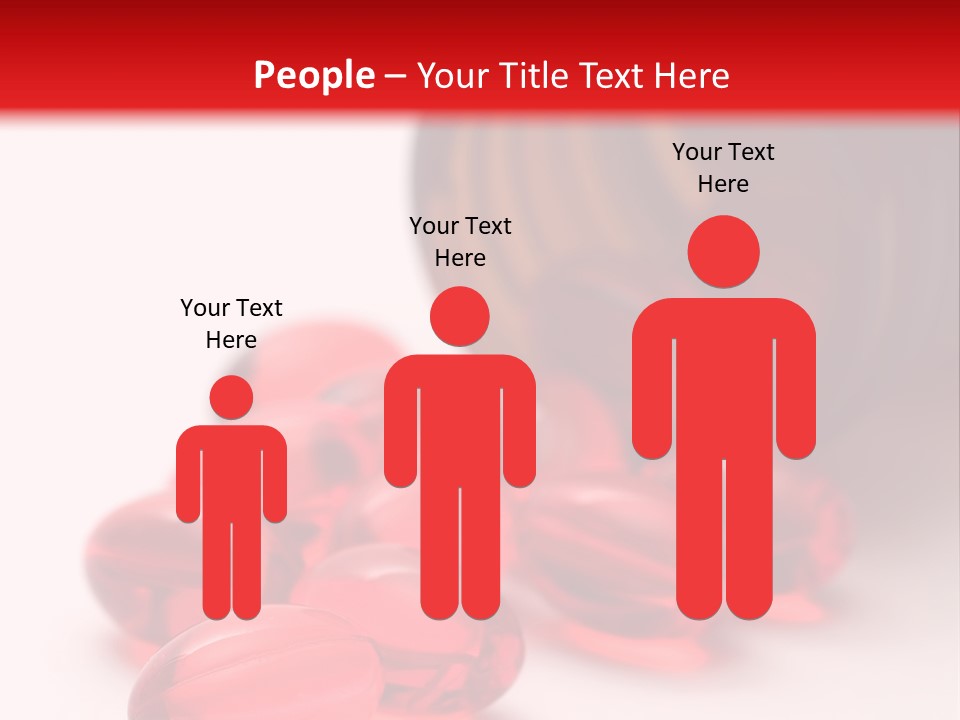 Bright Red Pills From A Bottle PowerPoint Template
