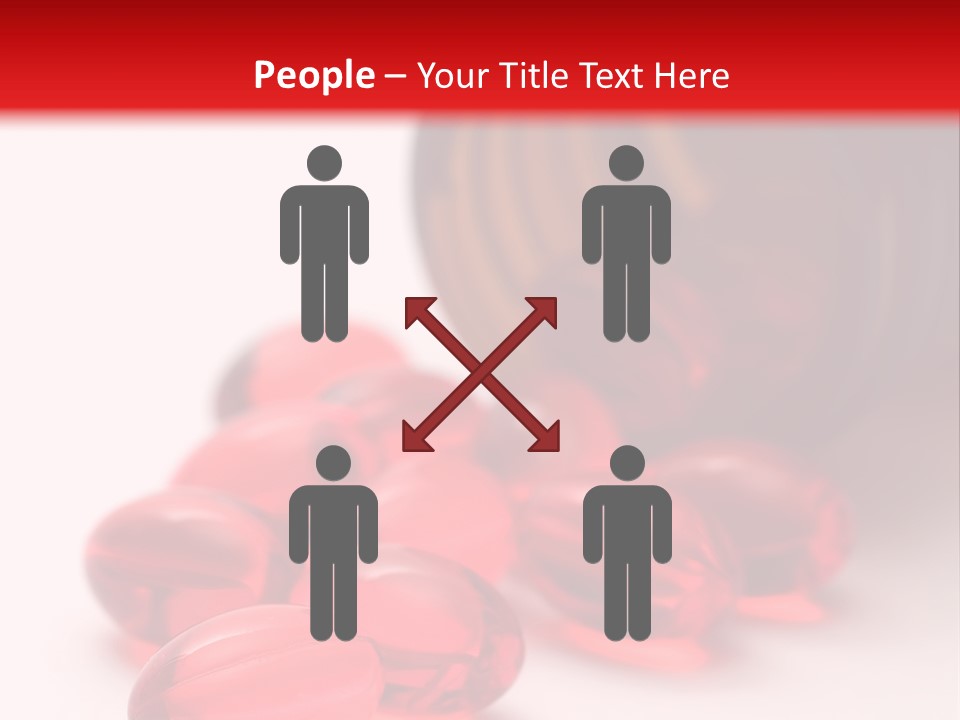 Bright Red Pills From A Bottle PowerPoint Template
