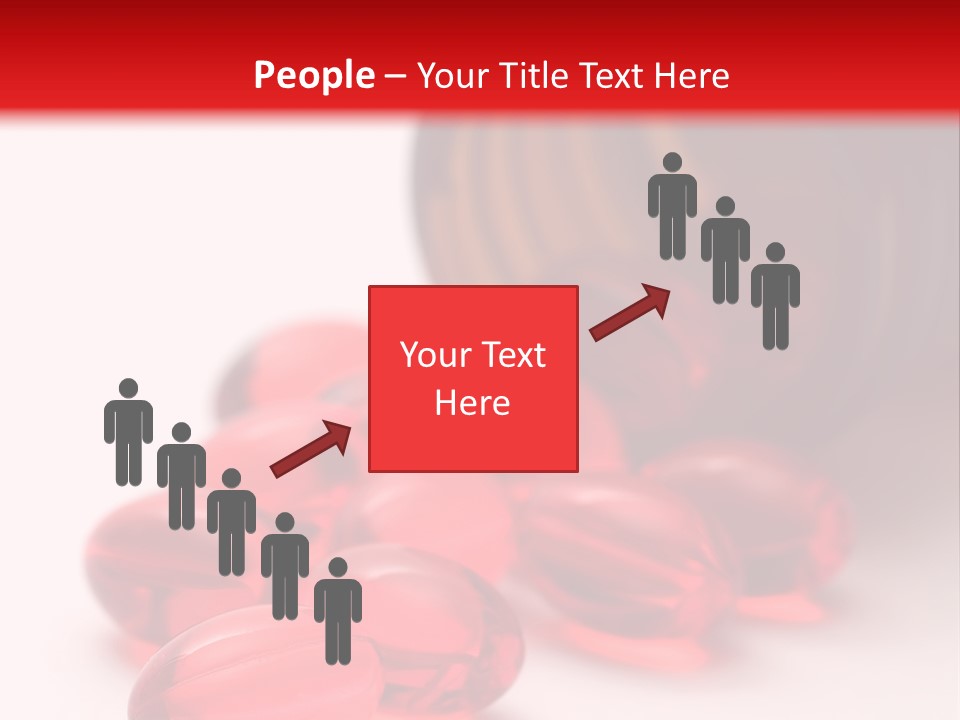 Bright Red Pills From A Bottle PowerPoint Template
