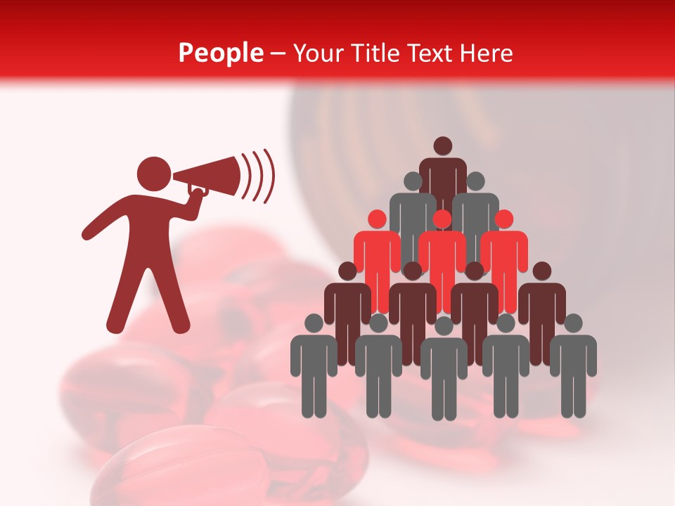 Bright Red Pills From A Bottle PowerPoint Template
