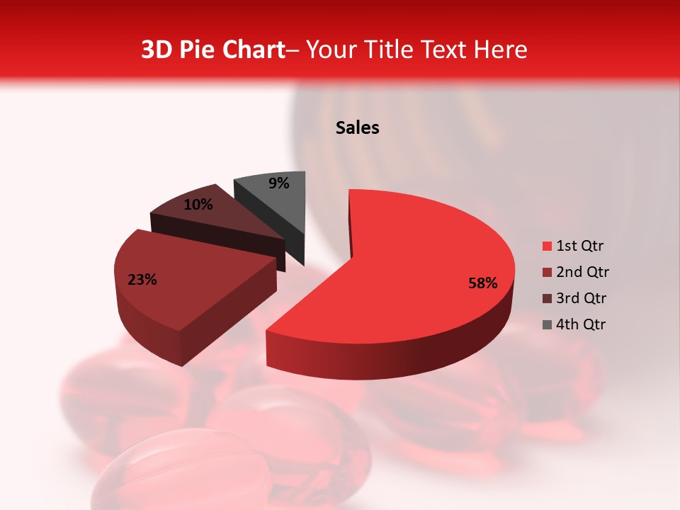Bright Red Pills From A Bottle PowerPoint Template