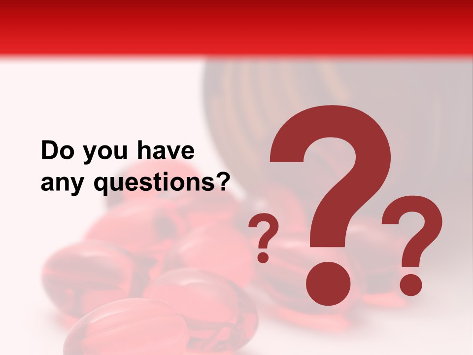 Bright Red Pills From A Bottle PowerPoint Template
