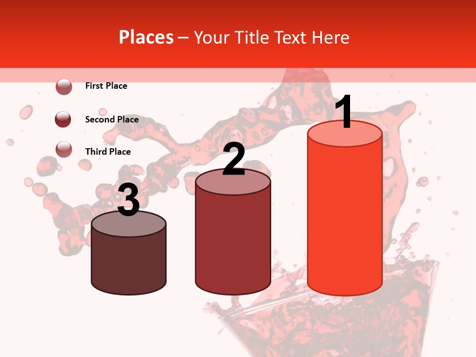 Red Martini Being Poured In A Martini Glass; Isolated On A White Background. PowerPoint Template