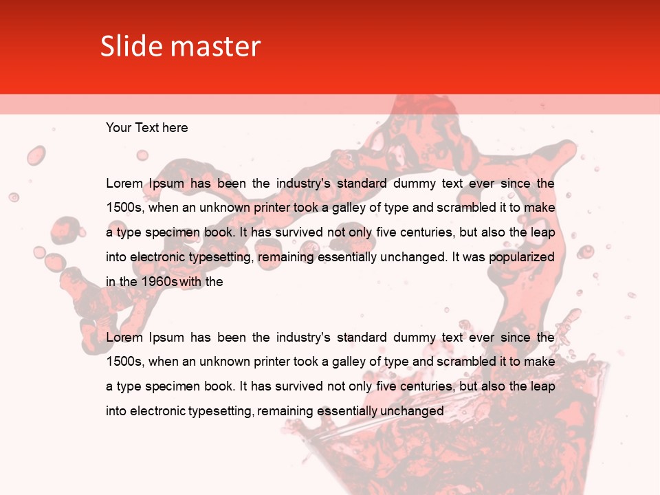 Red Martini Being Poured In A Martini Glass; Isolated On A White Background. PowerPoint Template