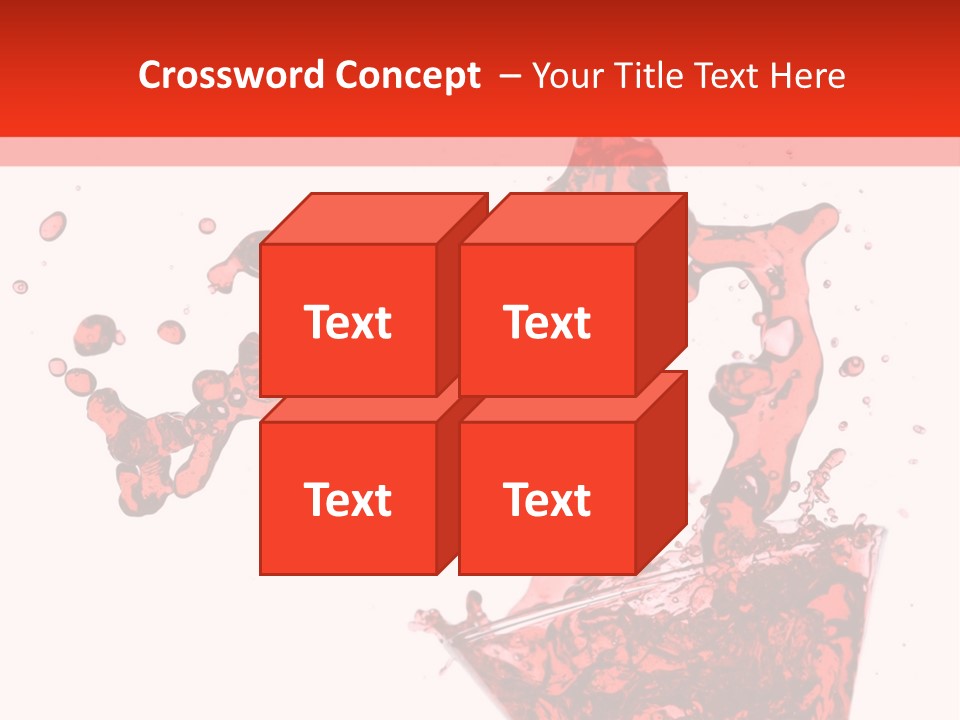 Red Martini Being Poured In A Martini Glass; Isolated On A White Background. PowerPoint Template