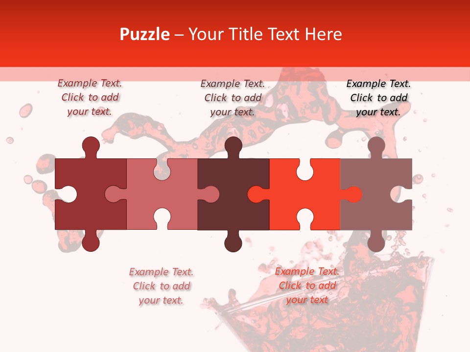 Red Martini Being Poured In A Martini Glass; Isolated On A White Background. PowerPoint Template