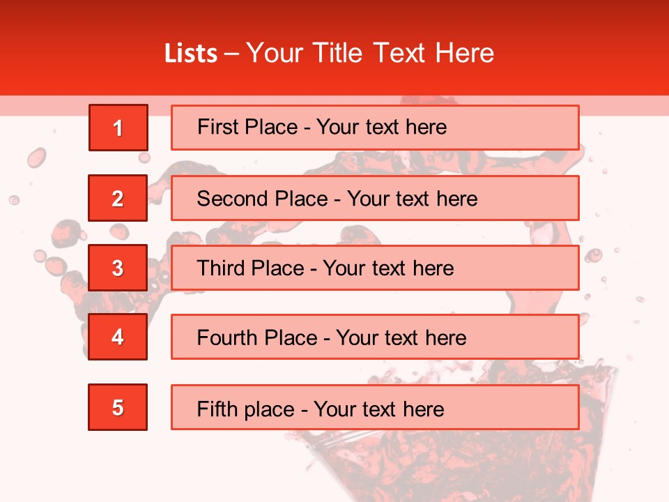 Red Martini Being Poured In A Martini Glass; Isolated On A White Background. PowerPoint Template