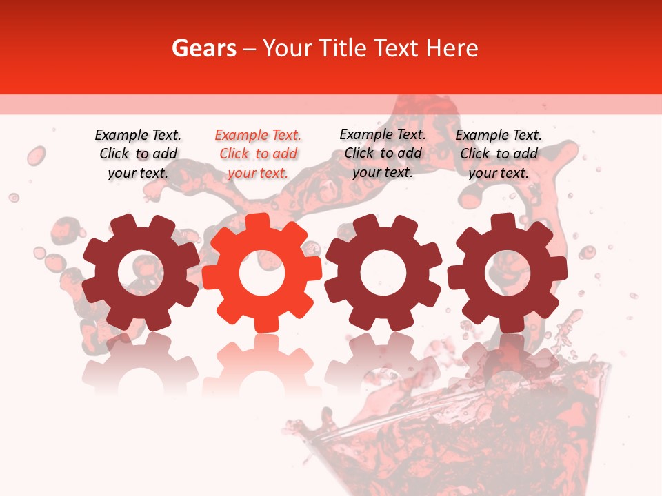 Red Martini Being Poured In A Martini Glass; Isolated On A White Background. PowerPoint Template