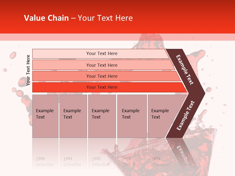 Red Martini Being Poured In A Martini Glass; Isolated On A White Background. PowerPoint Template