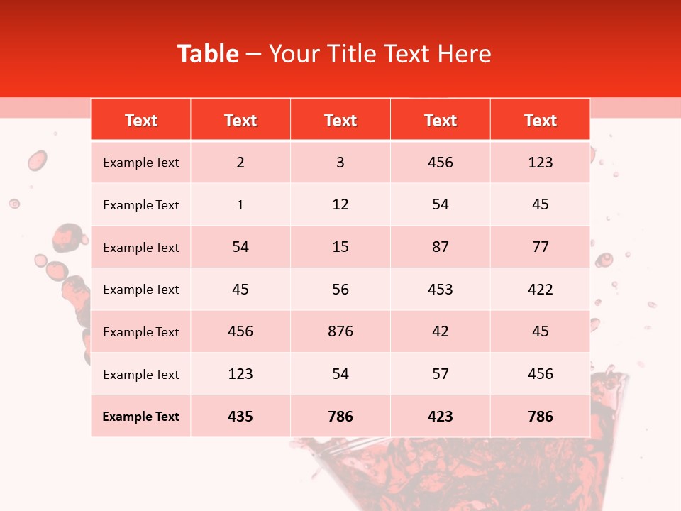 Red Martini Being Poured In A Martini Glass; Isolated On A White Background. PowerPoint Template