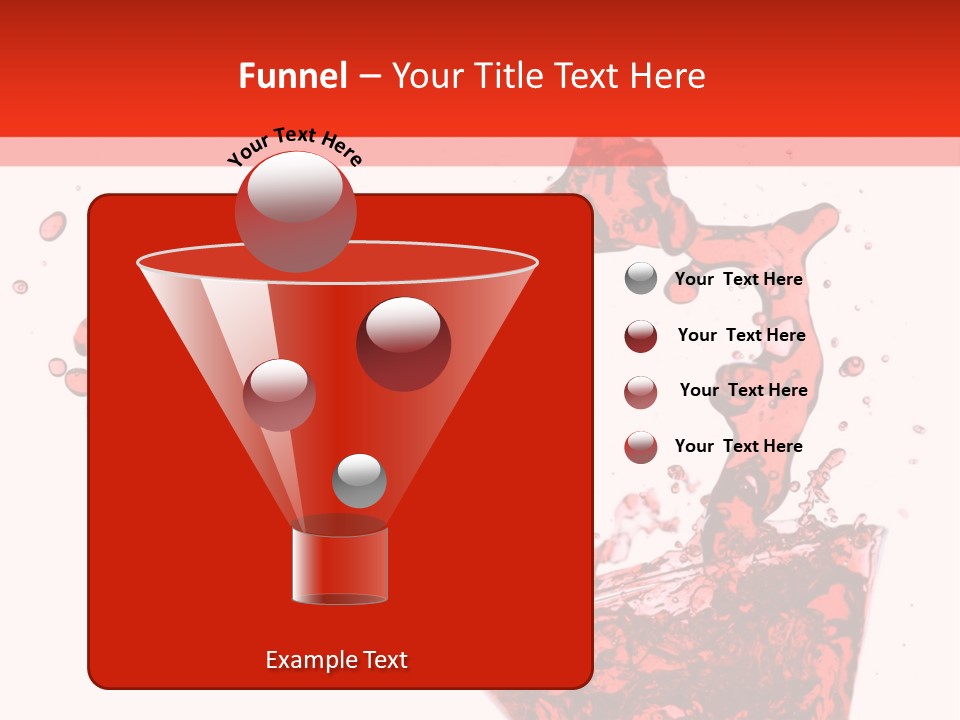 Red Martini Being Poured In A Martini Glass; Isolated On A White Background. PowerPoint Template