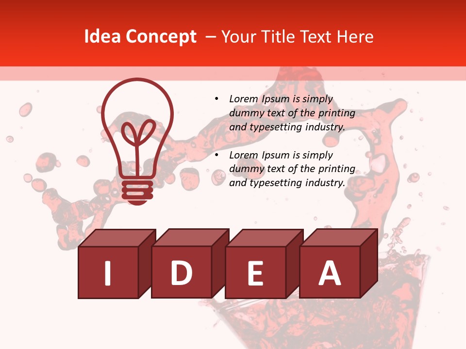 Red Martini Being Poured In A Martini Glass; Isolated On A White Background. PowerPoint Template