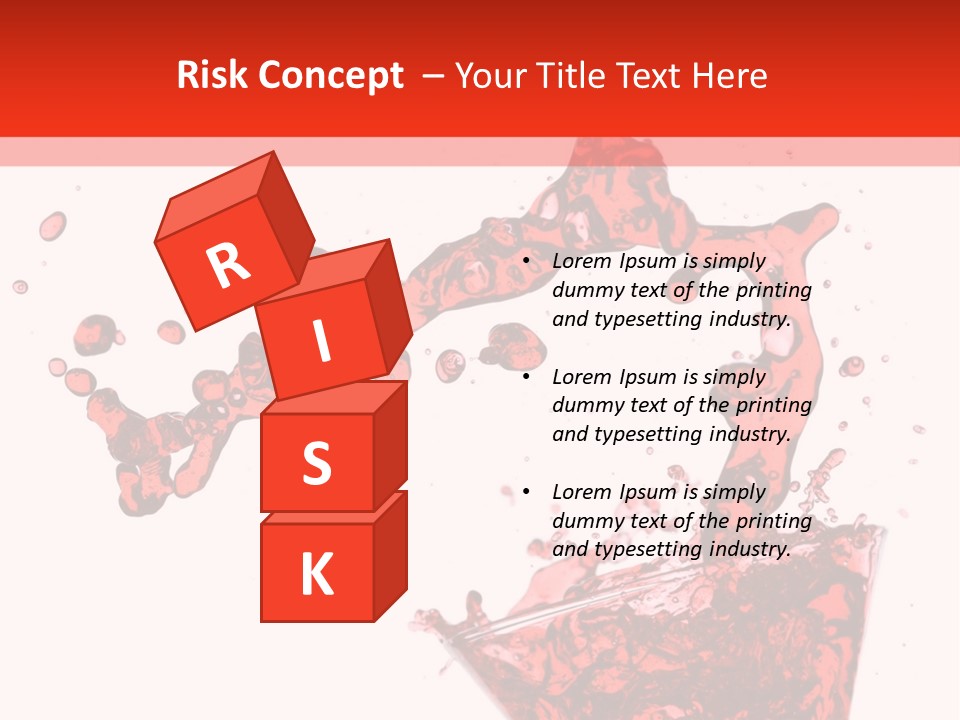 Red Martini Being Poured In A Martini Glass; Isolated On A White Background. PowerPoint Template