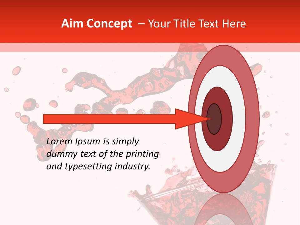 Red Martini Being Poured In A Martini Glass; Isolated On A White Background. PowerPoint Template