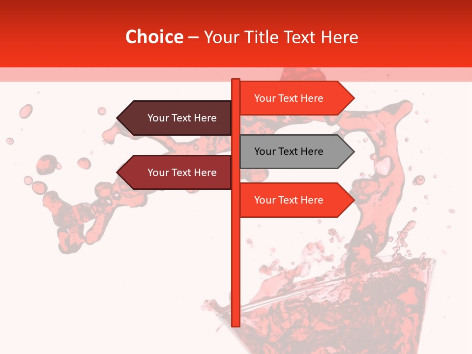 Red Martini Being Poured In A Martini Glass; Isolated On A White Background. PowerPoint Template