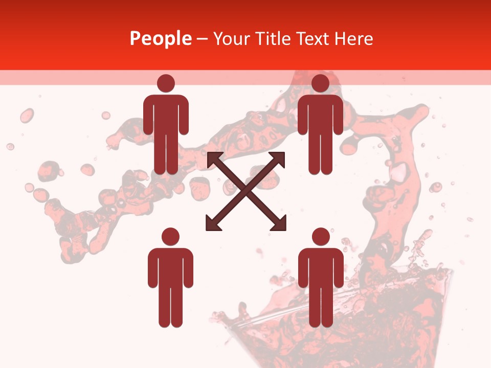 Red Martini Being Poured In A Martini Glass; Isolated On A White Background. PowerPoint Template