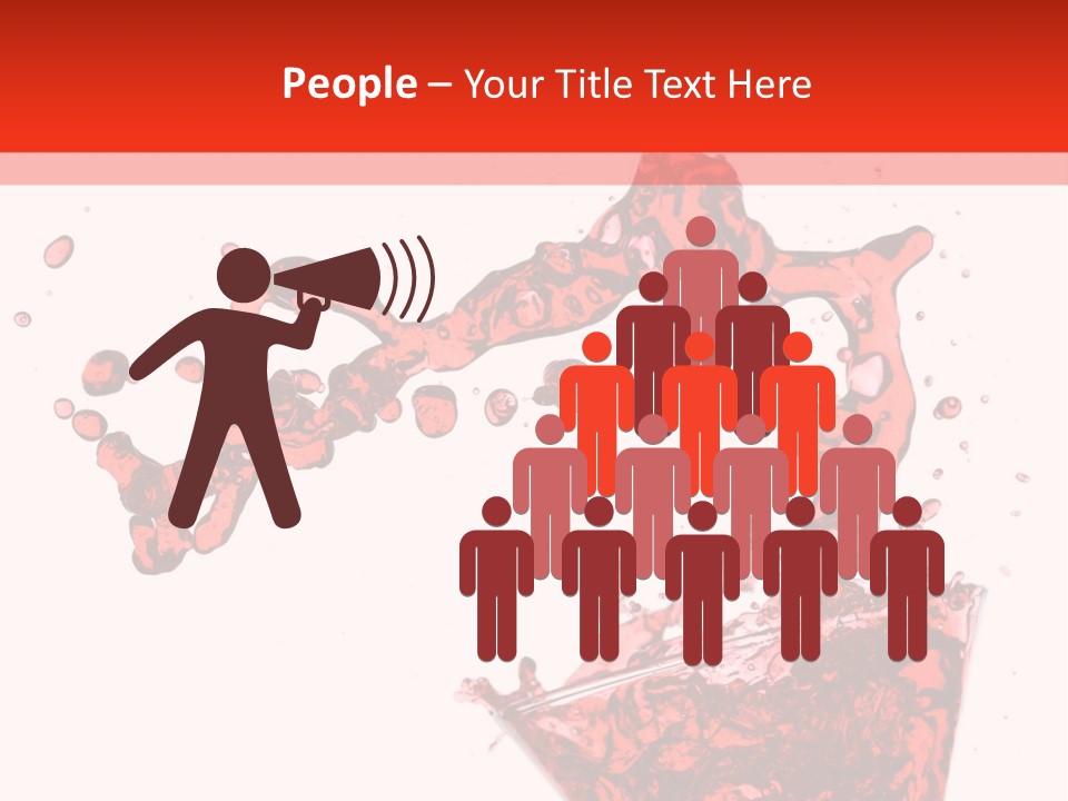 Red Martini Being Poured In A Martini Glass; Isolated On A White Background. PowerPoint Template