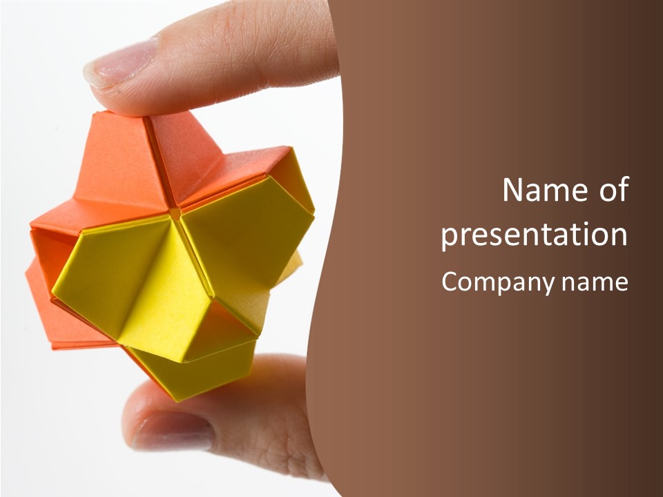Unit Origami, Named "Little Turtle" PowerPoint Template