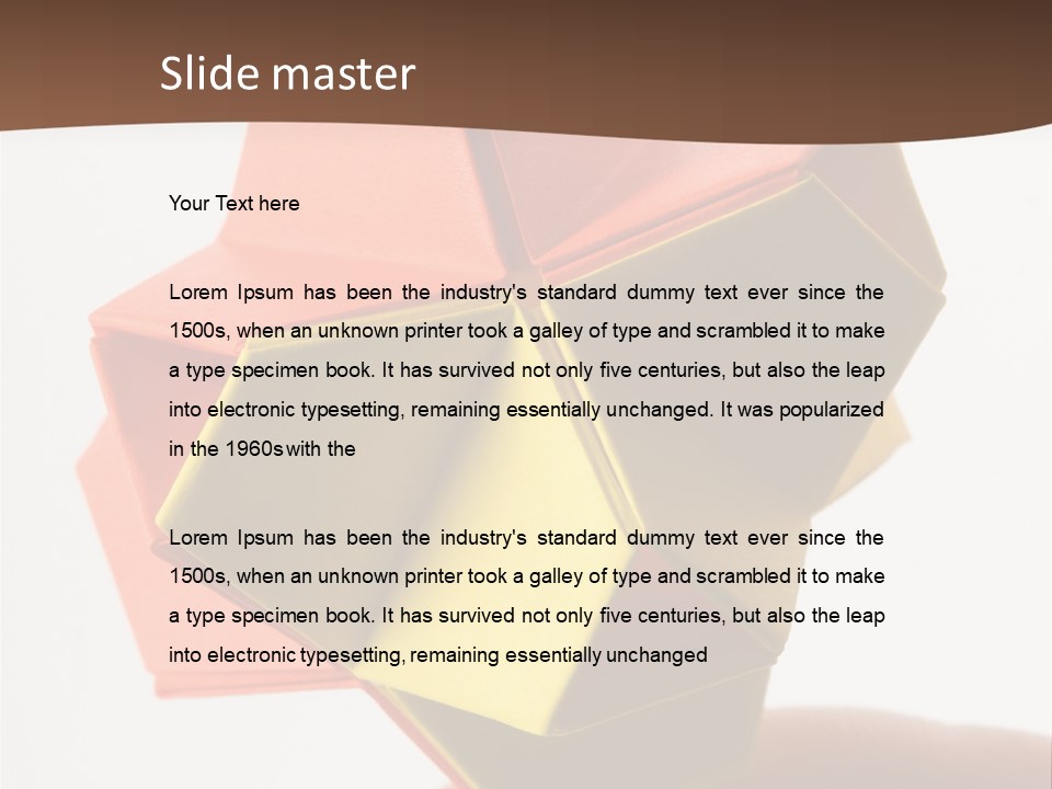 Unit Origami, Named "Little Turtle" PowerPoint Template