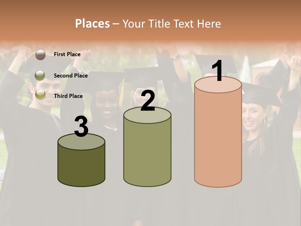 Happy Graduation Student Full Of Success Outdoors PowerPoint Template