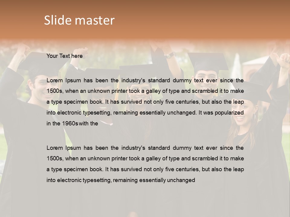 Happy Graduation Student Full Of Success Outdoors PowerPoint Template