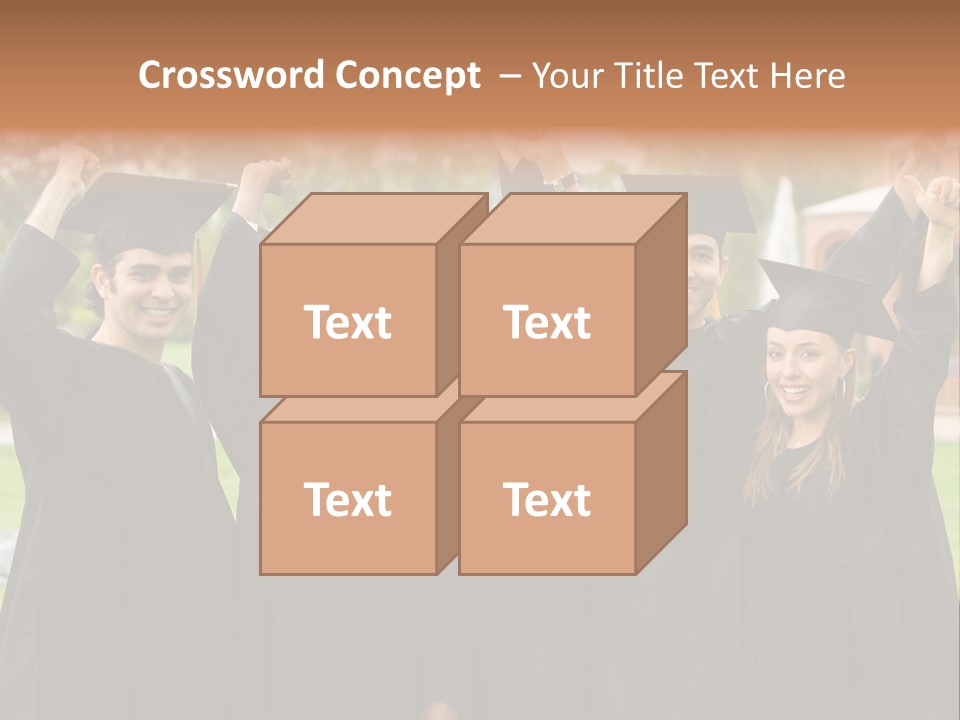 Happy Graduation Student Full Of Success Outdoors PowerPoint Template