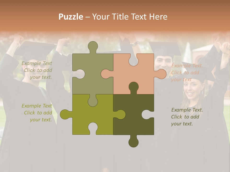 Happy Graduation Student Full Of Success Outdoors PowerPoint Template