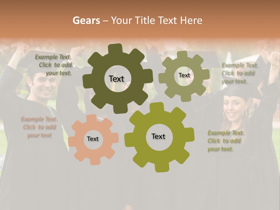 Happy Graduation Student Full Of Success Outdoors PowerPoint Template