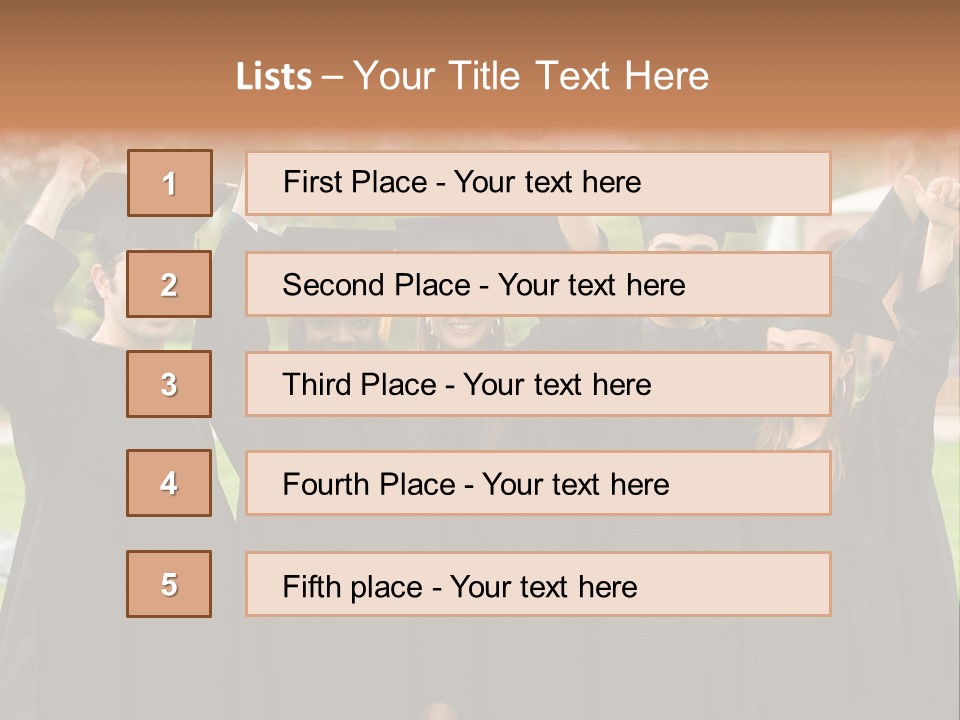 Happy Graduation Student Full Of Success Outdoors PowerPoint Template