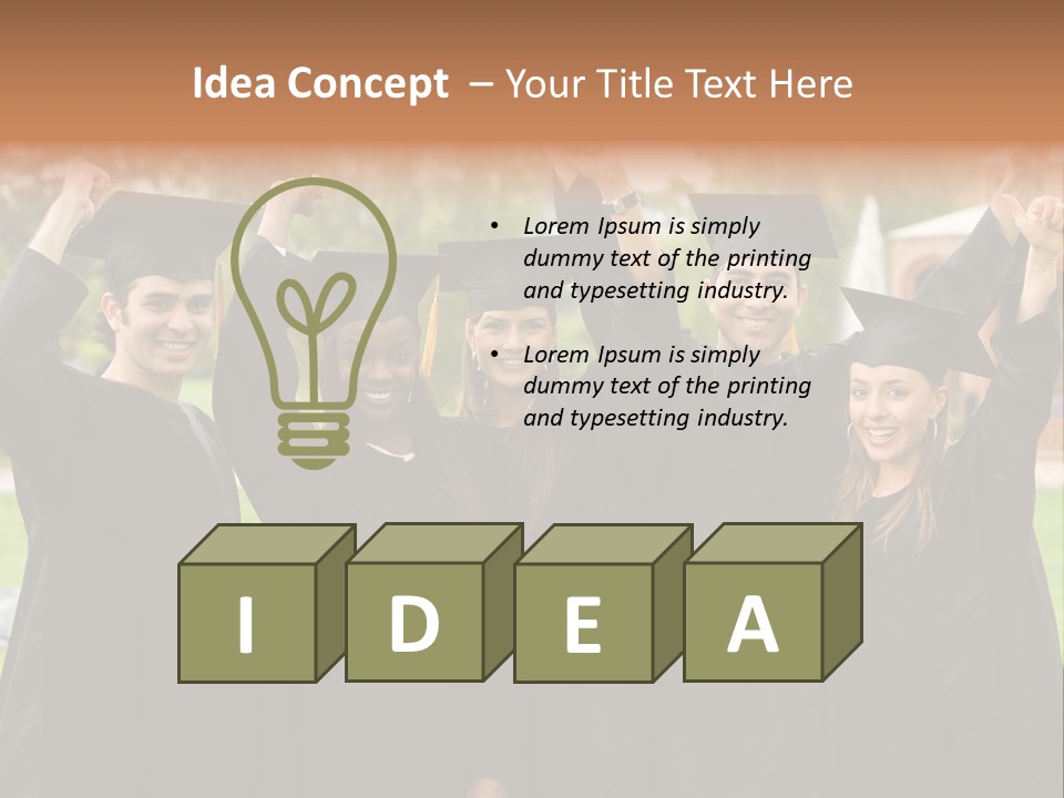 Happy Graduation Student Full Of Success Outdoors PowerPoint Template