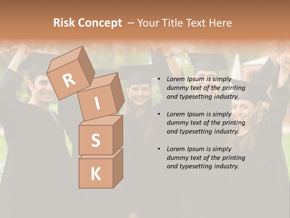 Happy Graduation Student Full Of Success Outdoors PowerPoint Template