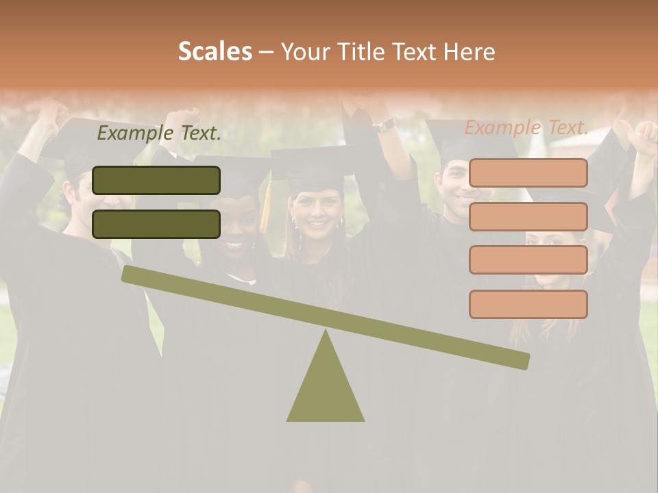 Happy Graduation Student Full Of Success Outdoors PowerPoint Template