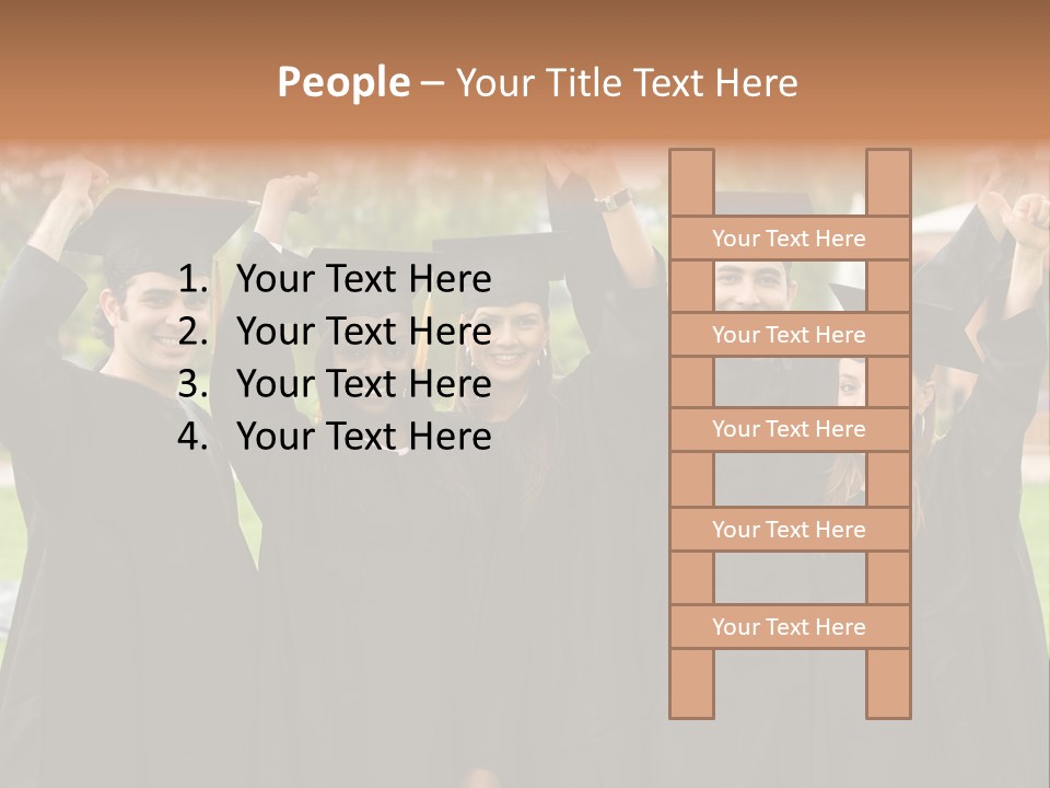 Happy Graduation Student Full Of Success Outdoors PowerPoint Template