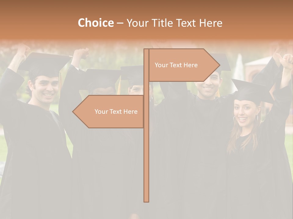 Happy Graduation Student Full Of Success Outdoors PowerPoint Template