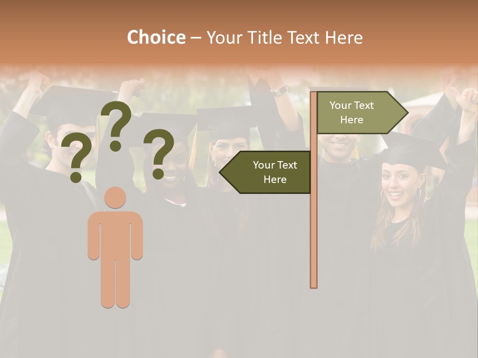 Happy Graduation Student Full Of Success Outdoors PowerPoint Template