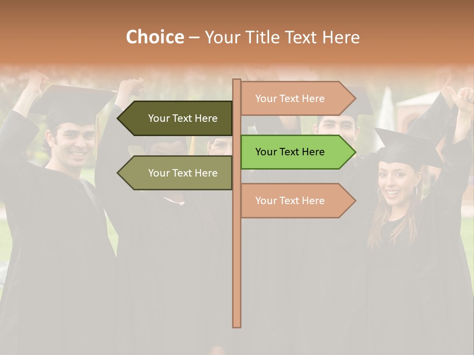 Happy Graduation Student Full Of Success Outdoors PowerPoint Template