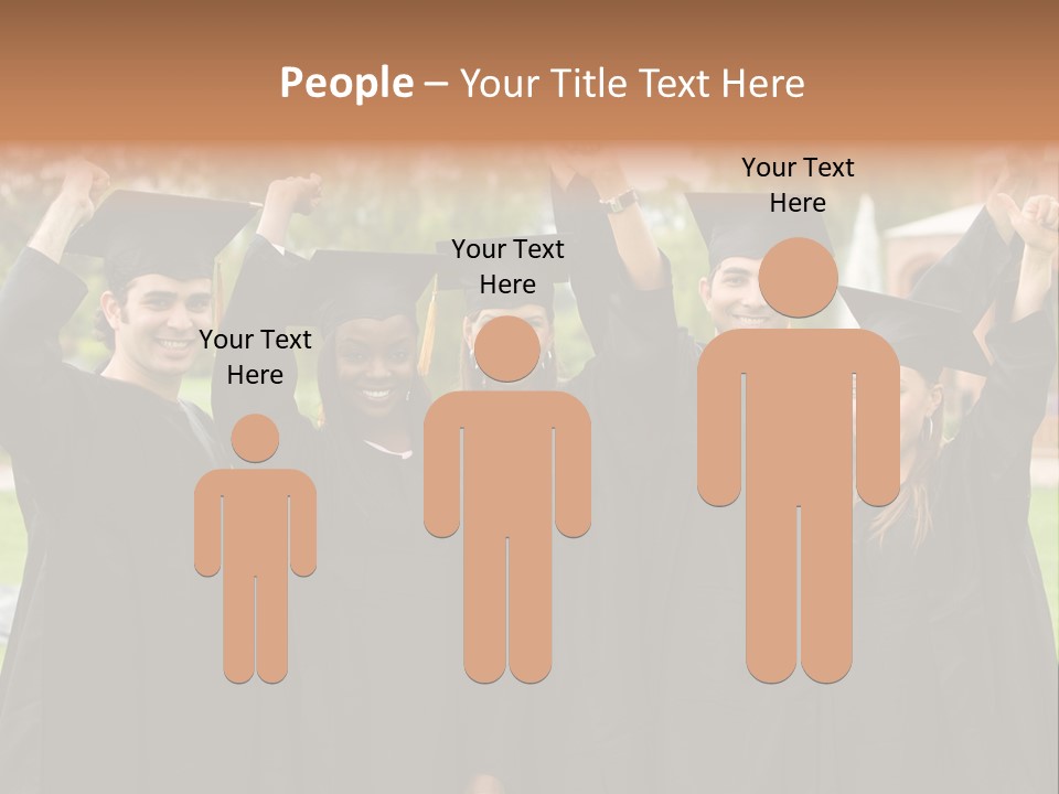 Happy Graduation Student Full Of Success Outdoors PowerPoint Template