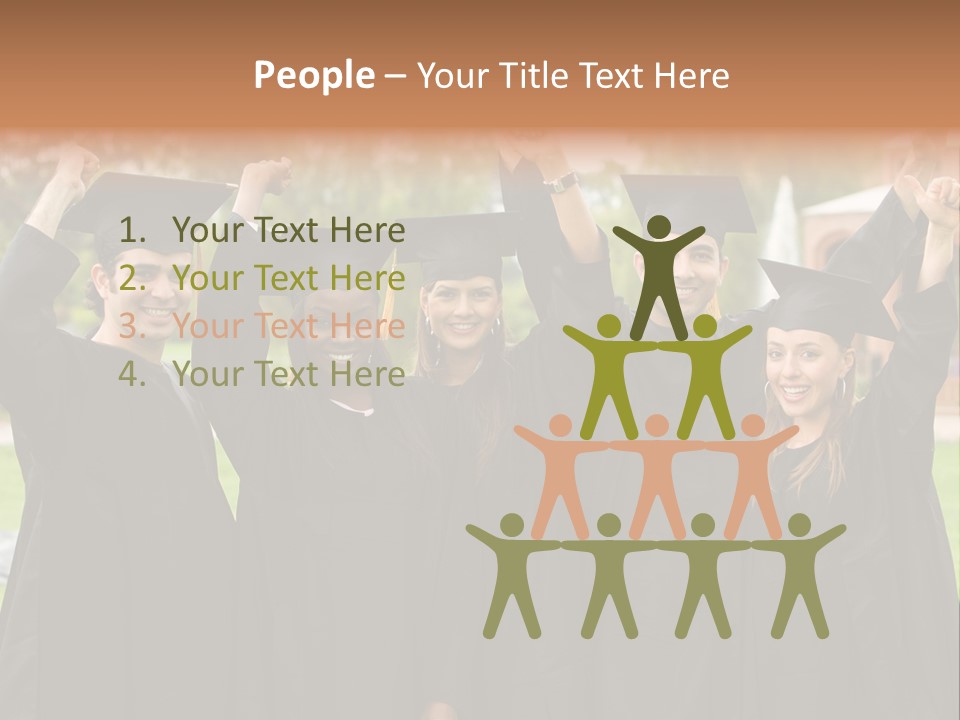 Happy Graduation Student Full Of Success Outdoors PowerPoint Template