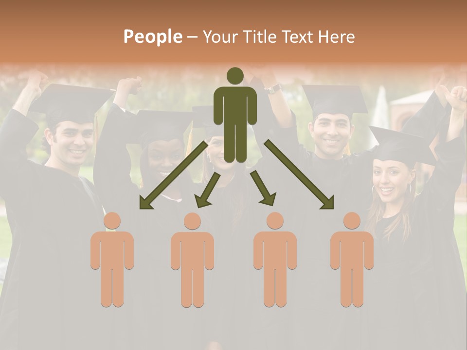 Happy Graduation Student Full Of Success Outdoors PowerPoint Template