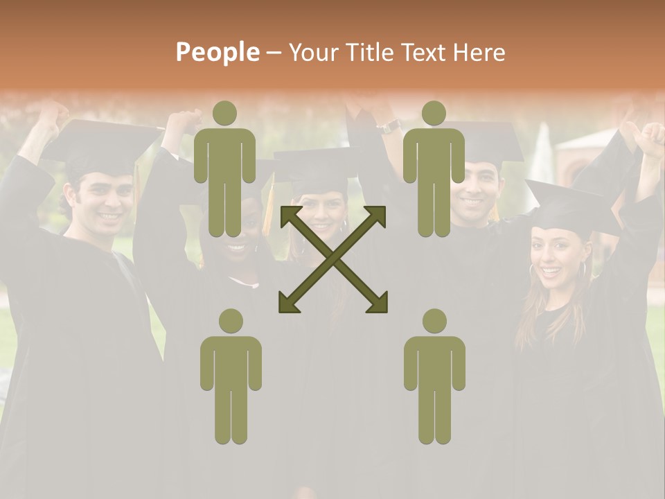 Happy Graduation Student Full Of Success Outdoors PowerPoint Template